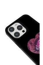 iPhone 16 Pro Max Uyumlu Piksel Kalp Desenli Parlak Telefon Kılıfı - Görsel 3