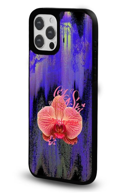 iPhone 11 Uyumlu Glitch Orkide Desenli Parlak Telefon Kılıfı - Kişiye Özel 3D LED Gece Lambası & Hediye | Eymi