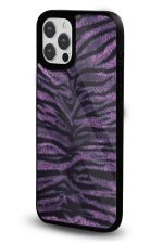 iPhone 16 Uyumlu Mor Zebra Kürk Desenli Parlak Telefon Kılıfı - Görsel 2