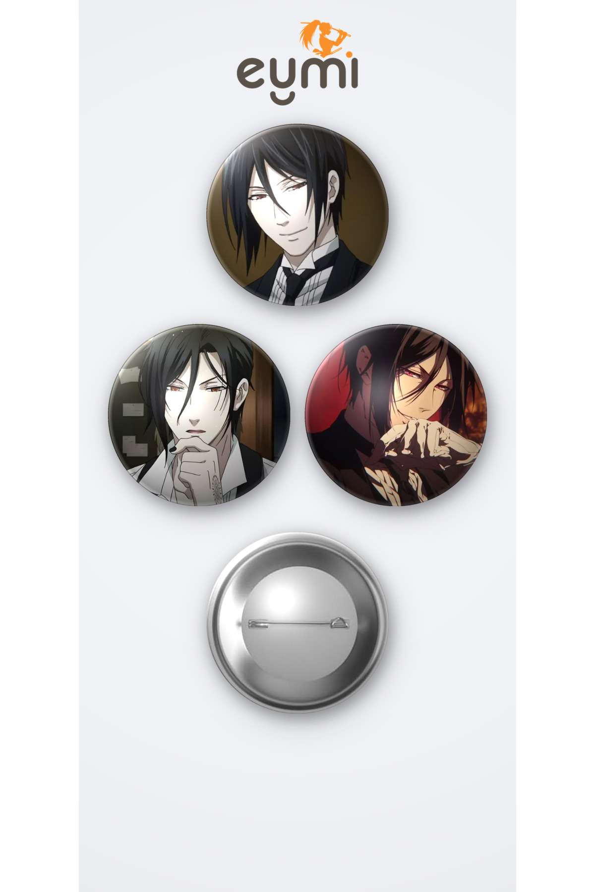 Kara Kahya ( Black Butler ) Animesi Sebastian Michaelis Anime 3'lü Metal Rozet Seti 58mm İğneli Buton Çanta Yaka Rozeti - 58mm Metal İğneli Buton Rozet | Eymi Kara Kahya ( Black Butler ) Animesi Sebastian Michaelis Anime 3'lü Metal Rozet Seti 58mm İğneli Buton Çanta Yaka Rozeti - 58mm Metal İğneli Buton Rozet | Eymi