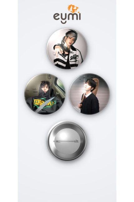 Lngshot KPOP Grubu Ohyul 3'lü Metal Rozet Seti 58mm İğneli Buton Çanta Yaka Rozeti - 58mm Metal İğneli Buton Rozet | Eymi