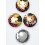 Haikyuu Kenma Kozume 3'lü Metal Rozet Seti 58mm İğneli Buton Çanta Yaka Rozeti
