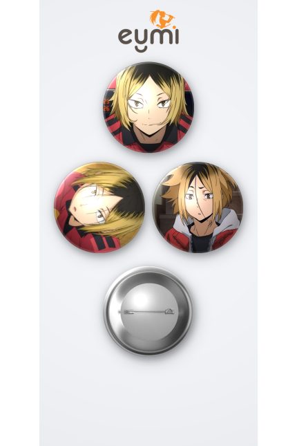 Haikyuu Kenma Kozume 3'lü Metal Rozet Seti 58mm İğneli Buton Çanta Yaka Rozeti - 58mm Metal İğneli Buton Rozet | Eymi