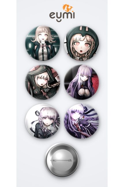 Danganronpa Chiaki Nanami ve Kyoko Kirigiri 6'lı Metal Rozet Seti 58mm İğneli Buton Çanta Yaka Rozeti - 58mm Metal İğneli Buton Rozet | Eymi