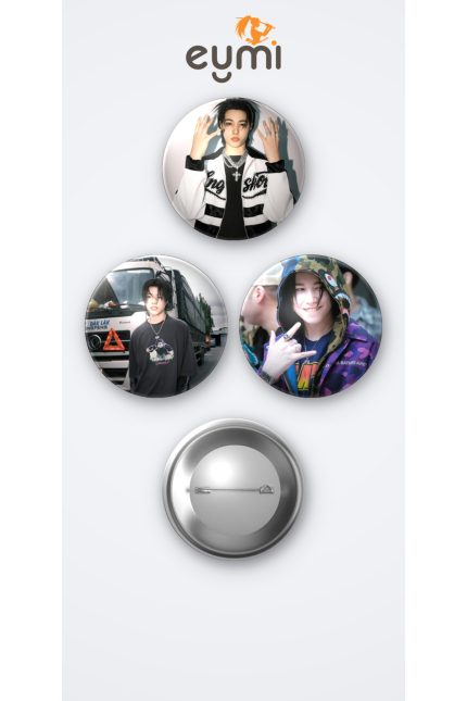 Lngshot KPOP Grubu Louis 3'lü Metal Rozet Seti 58mm İğneli Buton Çanta Yaka Rozeti - 58mm Metal İğneli Buton Rozet | Eymi
