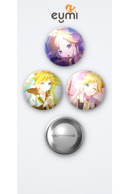 Project SEKAI Kagamine Len 3'lü Metal Rozet Seti 58mm İğneli Buton Çanta Yaka Rozeti - 58mm Metal İğneli Buton Rozet | Eymi