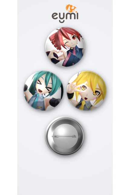 Hatsune Miku, Akita Neru ve Kasane Teto 3'lü Metal Rozet Seti 58mm İğneli Buton Çanta Yaka Rozeti - 58mm Metal İğneli Buton Rozet | Eymi