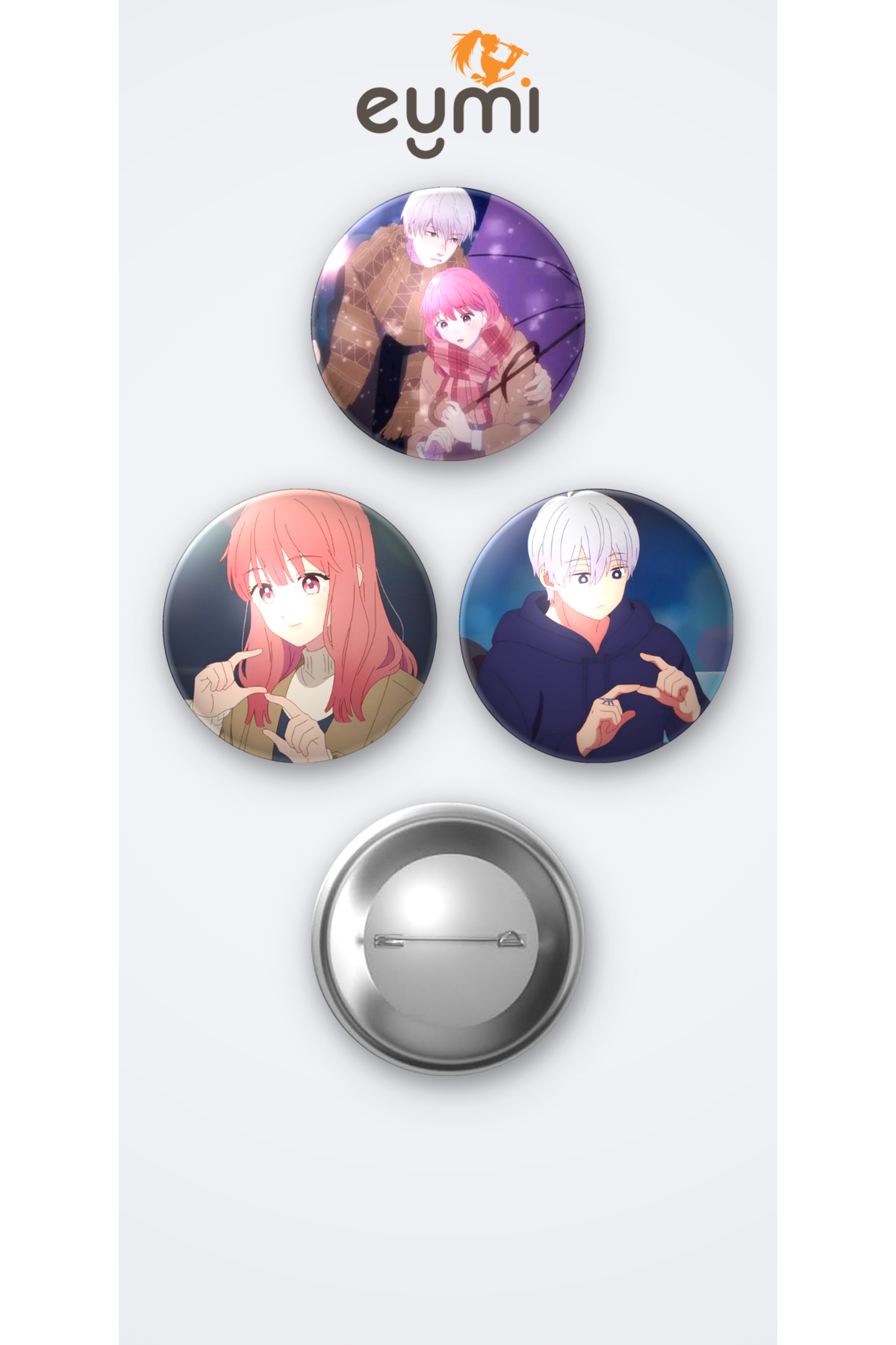 A Sign of Affection Animesi Yuki Itose ve Itsuomi Nagi Anime 3'lü Metal Rozet Seti 58mm İğneli Buton Çanta Yaka Rozeti - 58mm Metal İğneli Buton Rozet | Eymi A Sign of Affection Animesi Yuki Itose ve Itsuomi Nagi Anime 3'lü Metal Rozet Seti 58mm İğneli Buton Çanta Yaka Rozeti - 58mm Metal İğneli Buton Rozet | Eymi
