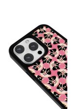 iPhone 16 Pro Max Uyumlu Pembe Kedi Deseni Desenli Parlak Telefon Kılıfı - Görsel 3