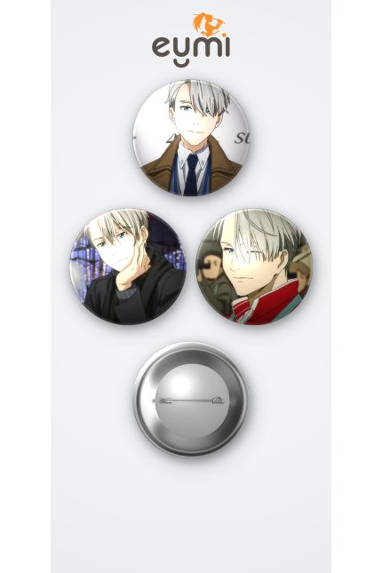 Yuri on ice Viktor Animesi Viktor Nikiforov Anime 3'lü Metal Rozet Seti 58mm İğneli Buton Çanta Yaka Rozeti - 58mm Metal İğneli Buton Rozet | Eymi