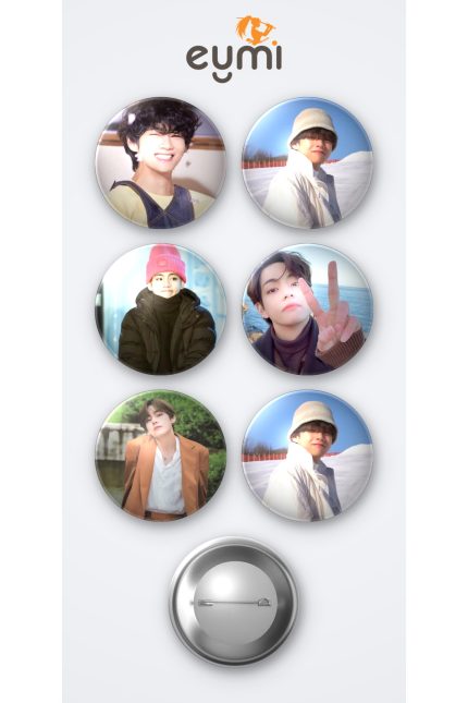 BTS Kim Taehyung V 6'lı Metal Rozet Seti 58mm İğneli Buton Çanta Yaka Rozeti - 58mm Metal İğneli Buton Rozet | Eymi