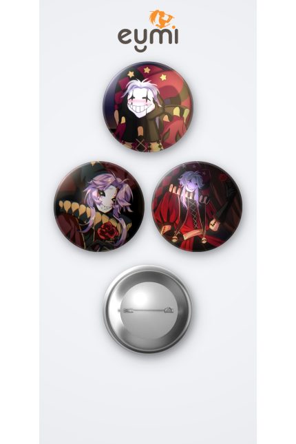 The Freak Circus Pierrot 3'lü Metal Rozet Seti 58mm İğneli Buton Çanta Yaka Rozeti - 58mm Metal İğneli Buton Rozet | Eymi