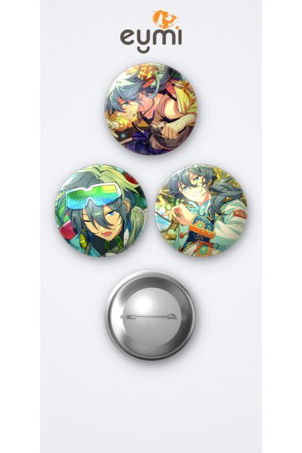 The Ensemble Stars Niki Shiina 3'lü Metal Rozet Seti 58mm İğneli Buton Çanta Yaka Rozeti - 58mm Metal İğneli Buton Rozet | Eymi