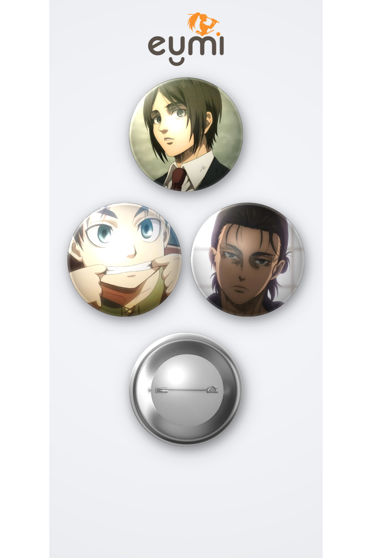 Attack on Titan ( Titana Saldırı) Animesi Eren Yeager Anime 3'lü Metal Rozet Seti 58mm İğneli Buton Çanta Yaka Rozeti - 58mm Metal İğneli Buton Rozet | Eymi Attack on Titan ( Titana Saldırı) Animesi Eren Yeager Anime 3'lü Metal Rozet Seti 58mm İğneli Buton Çanta Yaka Rozeti - 58mm Metal İğneli Buton Rozet | Eymi