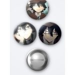 Bungou Stray Dogs Animesi Ranpo Anime 3'lü Metal Rozet Seti 58mm İğneli Buton Çanta Yaka Rozeti