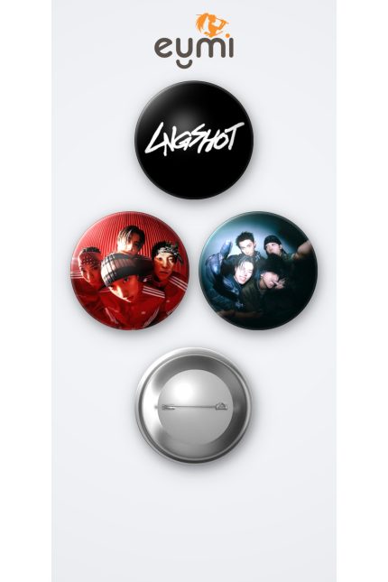 Lngshot KPOP Grubu 3'lü Metal Rozet Seti 58mm İğneli Buton Çanta Yaka Rozeti - 58mm Metal İğneli Buton Rozet | Eymi