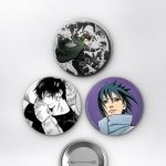 Anime Karizma Liderler Levi Toji Sasuke Çanta Süsü Rozet İğneli Buton Rozet Seti 58 mm (3'lü)