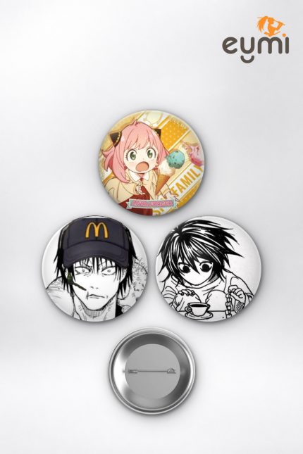 En Popüler Karışık Anime Anya Toji L Çanta Süsü Rozet İğneli Buton Rozet Seti 58 mm (3'lü) - 58mm Metal İğneli Buton Rozet | Eymi