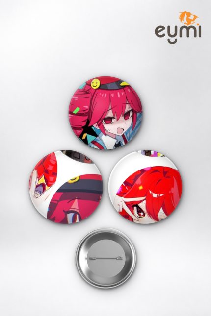 Vocaloid Kasane Teto Mesmerizer Çanta Süsü Rozet İğneli Buton Rozet Seti 58 mm (3'lü) - 58mm Metal İğneli Buton Rozet | Eymi