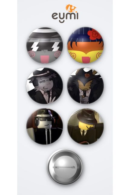 Chance & Mafioso 6'lı Metal Rozet Seti 58mm İğneli Buton Çanta Yaka Rozeti - 58mm Metal İğneli Buton Rozet | Eymi