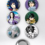 Anime Mavi Element Karakterleri Giyu Sasuke Robin Deku Çanta Süsü Rozet İğneli Buton Rozet Seti 58 mm (6'lı)