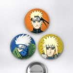 Naruto & Hokage Efsaneleri Kakashi Minato Çanta Süsü Rozet İğneli Buton Rozet Seti 58 mm (3'lü)