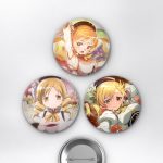 Puella Magi Madoka Magica Mami Tomoe Çanta Süsü Rozet İğneli Buton Rozet Seti 58 mm (3'lü)