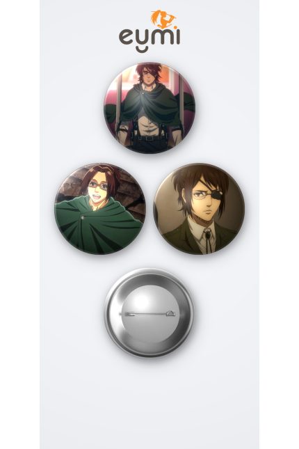 Attack on Titan ( Titana Saldırı) Animesi Hange Zoe Anime 3'lü Metal Rozet Seti 58mm İğneli Buton Çanta Yaka Rozeti - 58mm Metal İğneli Buton Rozet | Eymi