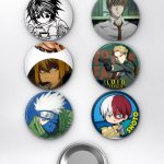 Anime Dahi Dedektifler L Kira Mello Loid Kakashi Çanta Süsü Rozet İğneli Buton Rozet Seti 58 mm (6'lı)