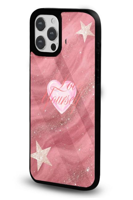 iPhone 17 Uyumlu Love Yourself Desenli Parlak Telefon Kılıfı - Kişiye Özel 3D LED Gece Lambası & Hediye | Eymi