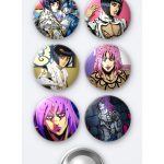 Jojo Bruno Bucciarati ve Diavolo 6'lı Metal Rozet Seti 58mm İğneli Buton Çanta Yaka Rozeti