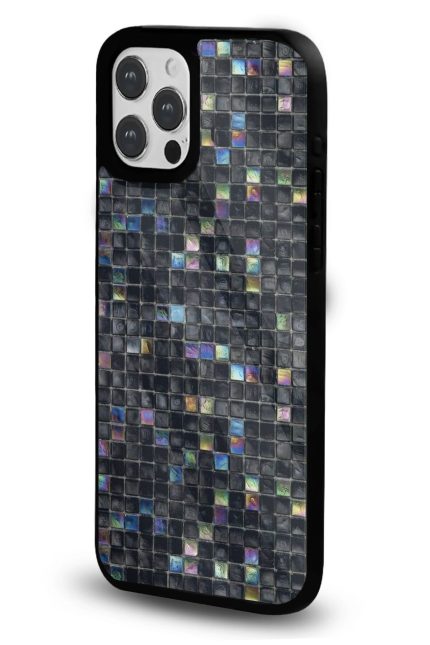 iPhone 14 Pro Max Uyumlu Siyah Mozaik Cam Desenli Parlak Telefon Kılıfı iPhone 14 Pro Max Uyumlu Siyah Mozaik Cam Desenli Parlak Telefon Kılıfı - Kişiye Özel 3D LED Gece Lambası & Hediye | Eymi