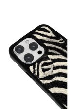 iPhone 14 Uyumlu Zebra Deseni Desenli Parlak Telefon Kılıfı - Görsel 3