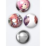 DDLC Doki Doki Literature Club Oyunu Oyun 3'lü Metal Rozet Seti 58mm İğneli Buton Çanta Yaka Rozeti
