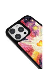 iPhone 13 Pro Uyumlu Işıyan Kalp Desenli Parlak Telefon Kılıfı - Görsel 3