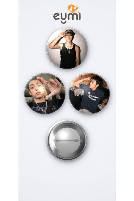 Lngshot KPOP Grubu RYUL 3'lü Metal Rozet Seti 58mm İğneli Buton Çanta Yaka Rozeti - 58mm Metal İğneli Buton Rozet | Eymi