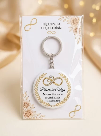 58mm Nişan ve Söz Hediyeliği Açacaklı Buton Rozet Magnet Örneği