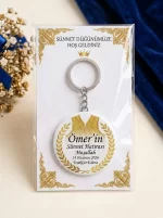 Sünnet Hediyesi & Hatırası - Sultan Kaftanı & Maşallah Çelengi - Kişiye Özel Açacaklı Buton Rozet Anahtarlık