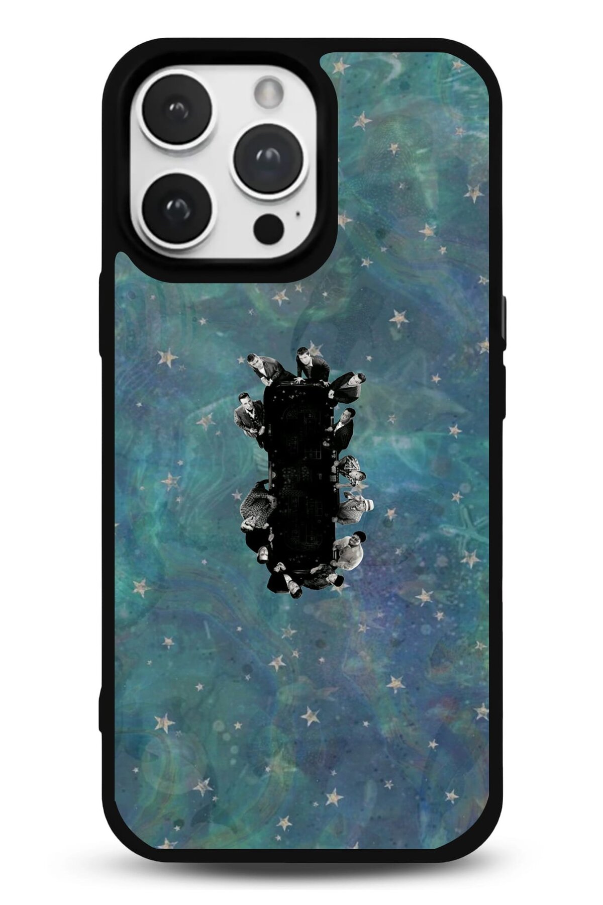 iPhone 17 Pro Max Uyumlu Yıldızlı Toplantı Desenli Parlak Telefon Kılıfı