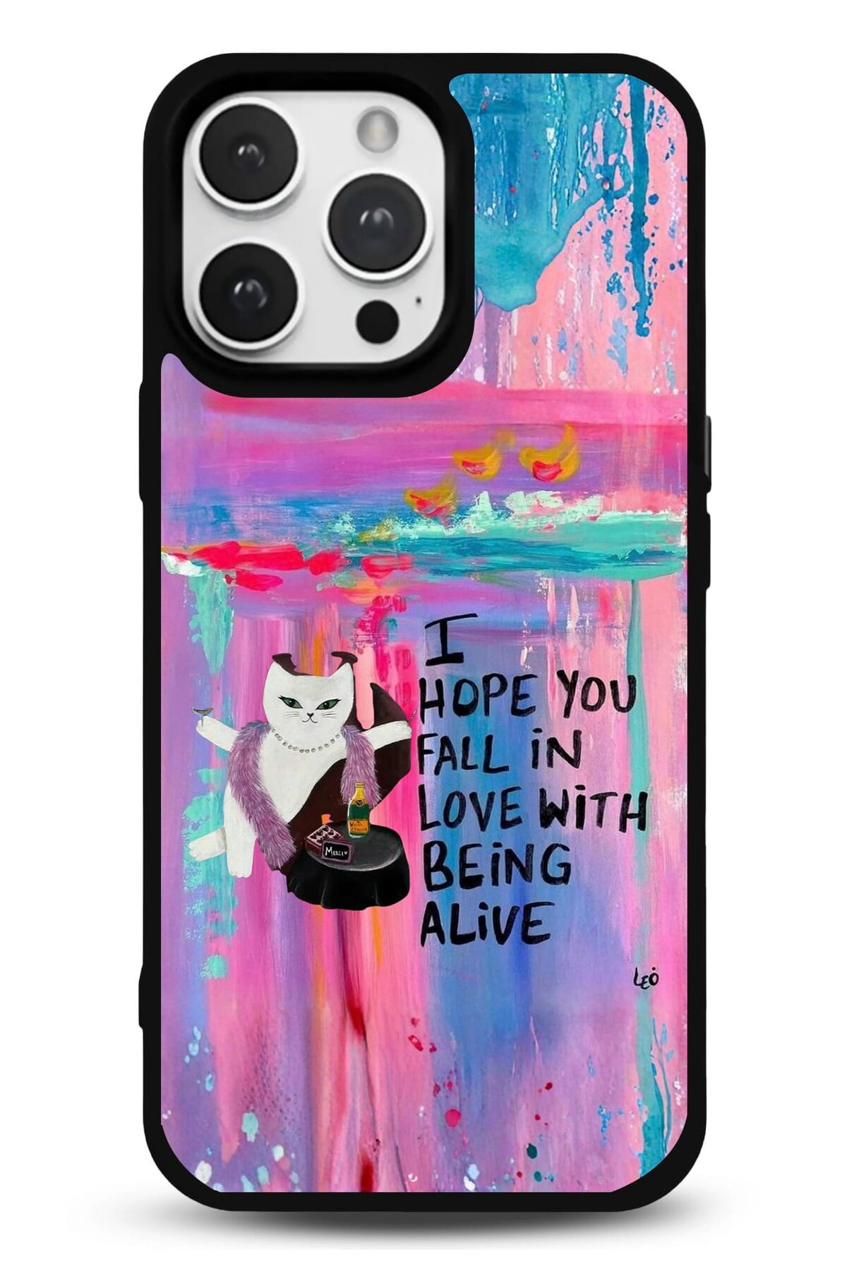 iPhone 11 Uyumlu Fall In Love With Being Alive Desenli Parlak Telefon Kılıfı - Kişiye Özel 3D LED Gece Lambası & Hediye | Eymi