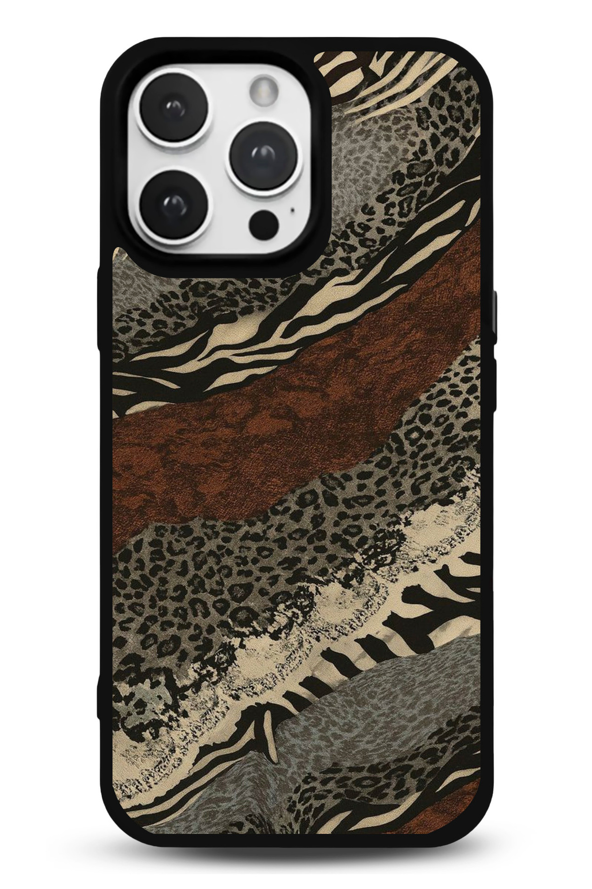 iPhone 14 Uyumlu Zebra Desenli Desenli Parlak Telefon Kılıfı