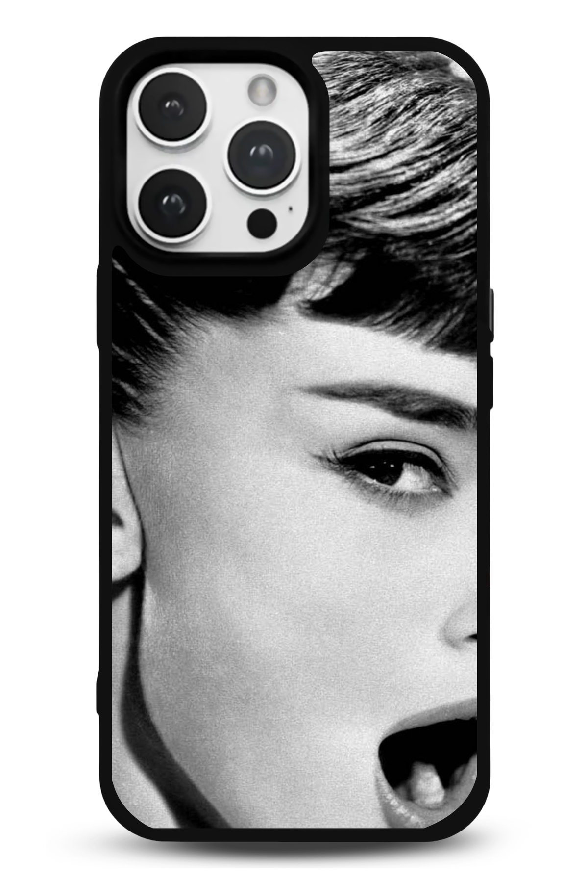 iPhone 13 Uyumlu Siyah Desenli Parlak Telefon Kılıfı