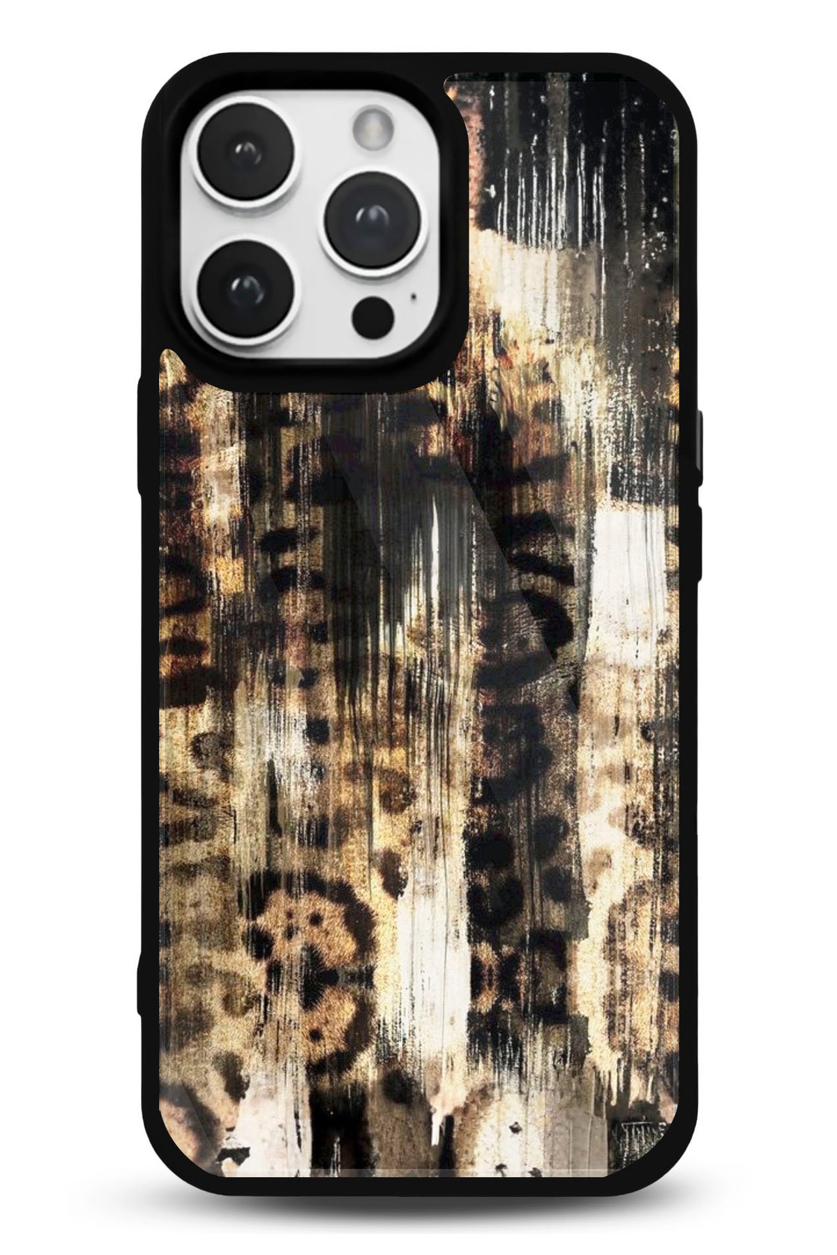 iPhone 13 Pro Uyumlu Leopar Desenli Parlak Telefon Kılıfı