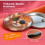 58mm buton rozet yüksek çözünürlüklü pigment baskı kalitesi ve paslanmaz metal gövde