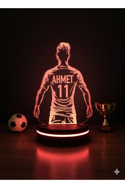 Futbolcu Tasarımlı 16 Renk Kumandalı LED Masa Lambası