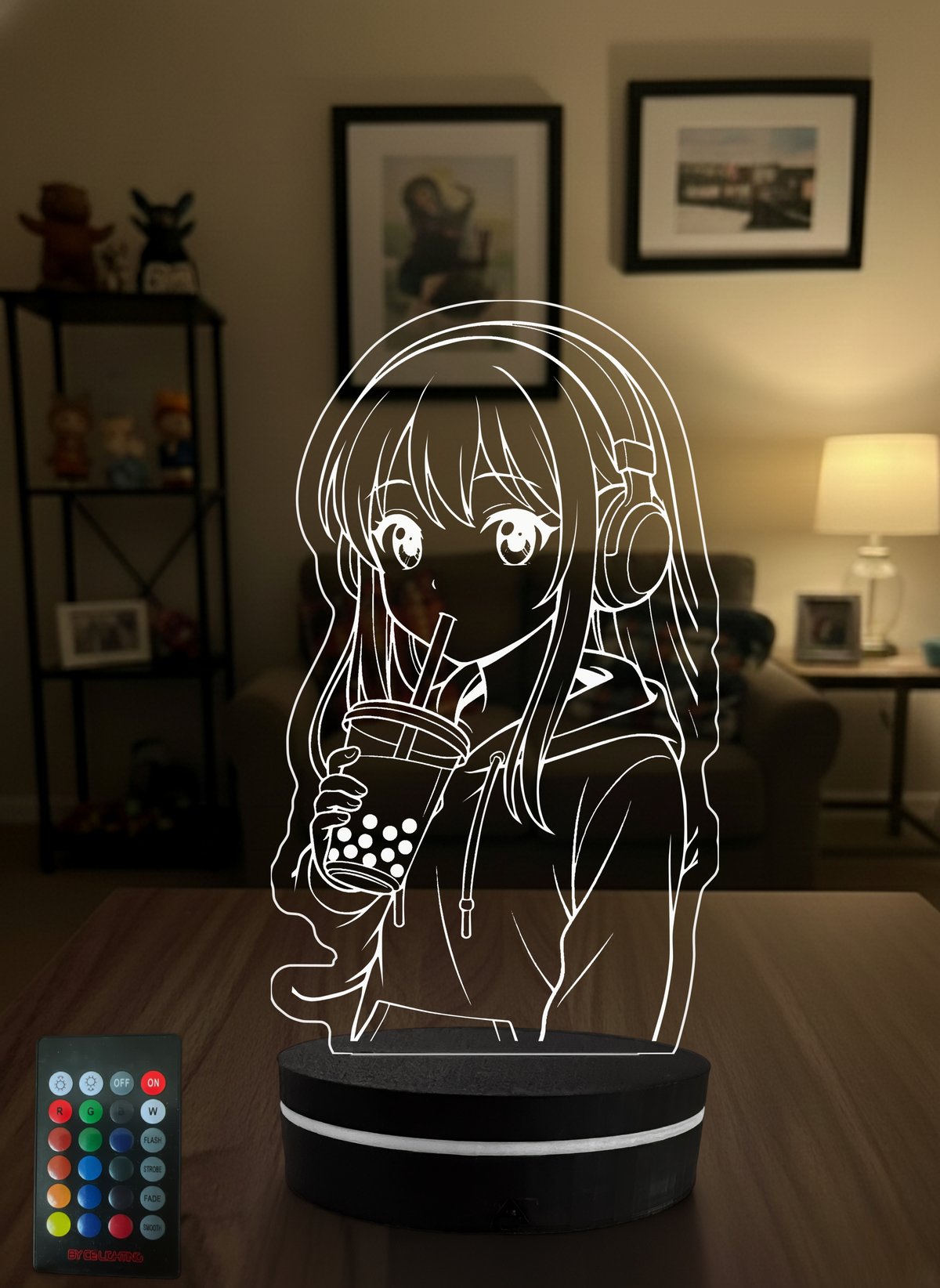 Anime Severlere Hediye Kulaklıklı Bubble Tea Kız Figürlü 3D LED Lamba, Genç Odası Masa ve Gece Lambası - 3D LED Gece Lambası (Eymi) Anime Severlere Hediye Kulaklıklı Bubble Tea Kız Figürlü 3D LED Lamba, Genç Odası Masa ve Gece Lambası - 3D LED Gece Lambası (Eymi)