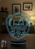 Avukata Hediye Adalet Terazisi 3D LED Lamba, Hukuk Bürosu Masa Hediyesi, Avukata Özel Hediye ve Avukatlar Günü Gece Lambası - 16 Renk Modeli 1