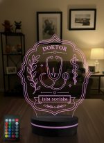 Doktora Hediye Steteskop Figürlü 3D LED Lamba, Tıp Bayramı Hediyesi, Doktor Muayenehane ve Masa Lambası - 16 Renk Modeli 4