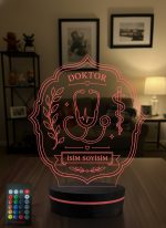 Doktora Hediye Steteskop Figürlü 3D LED Lamba, Tıp Bayramı Hediyesi, Doktor Muayenehane ve Masa Lambası - 16 Renk Modeli 2