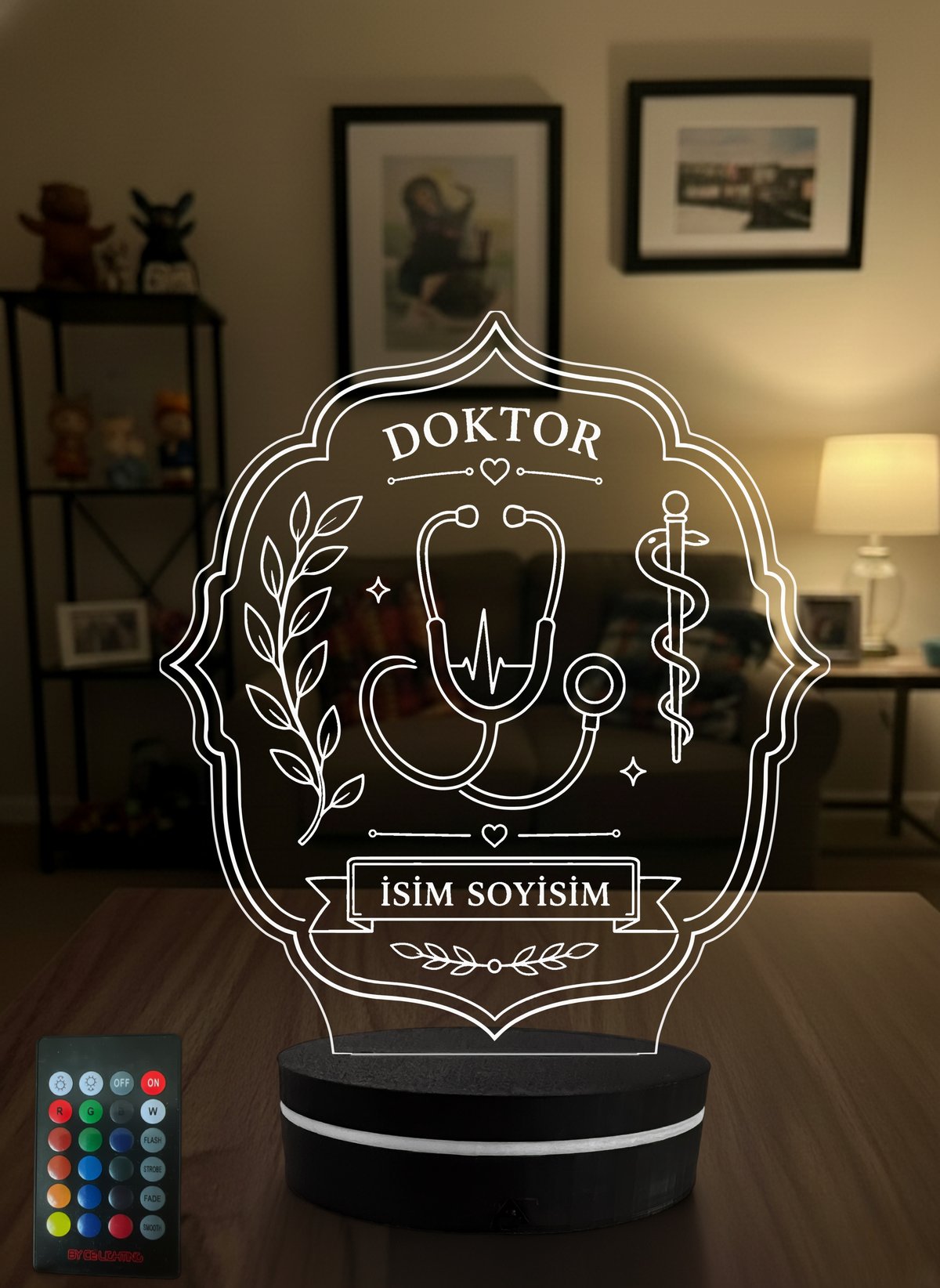 Doktora Hediye Steteskop Figürlü 3D LED Lamba, Tıp Bayramı Hediyesi, Doktor Muayenehane ve Masa Lambası - 3D LED Gece Lambası (Eymi) Doktora Hediye Steteskop Figürlü 3D LED Lamba, Tıp Bayramı Hediyesi, Doktor Muayenehane ve Masa Lambası - 3D LED Gece Lambası (Eymi)